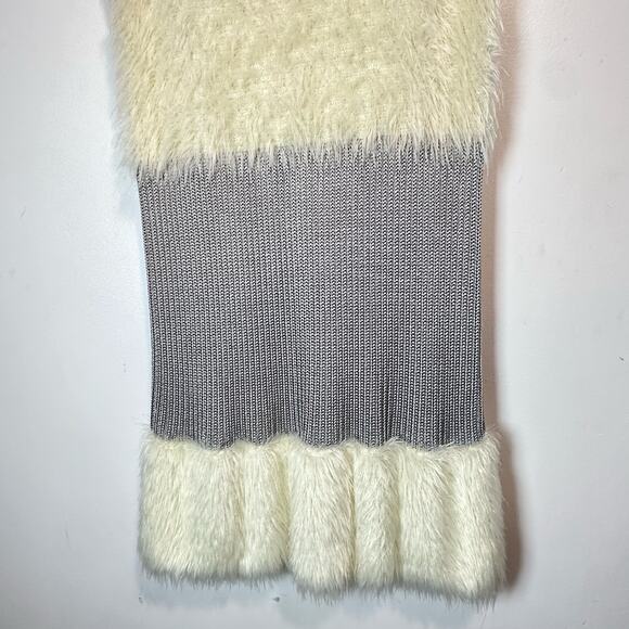 Diane Von Furstenberg fur trimmed Knit Dress Ivory Size S luxury whimsical NWOT - Picture 5 of 13